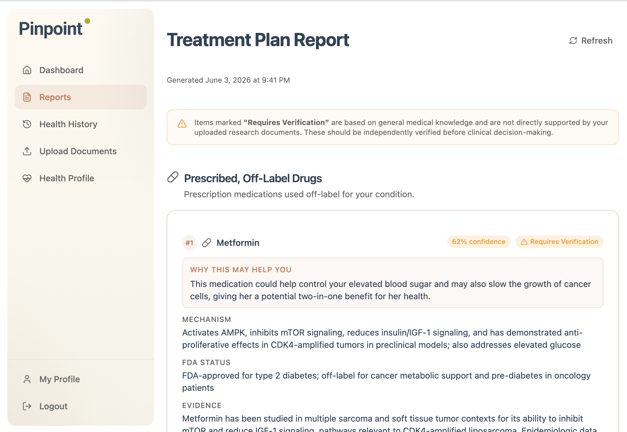 Receive up to date, personalized treatment options for your cancer case